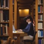 Professional learner using digital technology to develop AI and technology skills